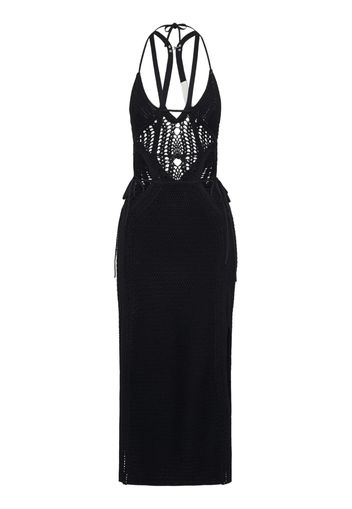 Dion Lee crochet tie butterfly dress - BLACK