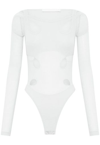 Dion Lee cut-out detail long-sleeve bodysuit - Weiß