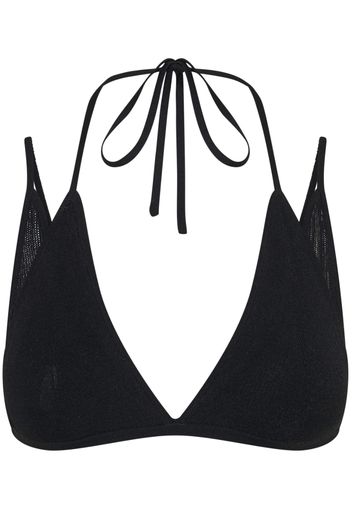 Dion Lee butterfly-style mesh bra - BLACK