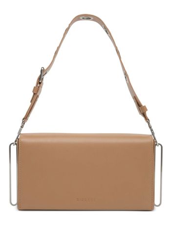 Dion Lee eyelet-embellished leather crossbody bag - Nude