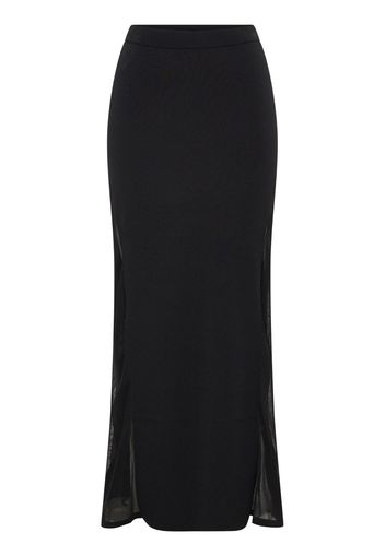 Dion Lee sheer-panel gradient long skirt - Schwarz