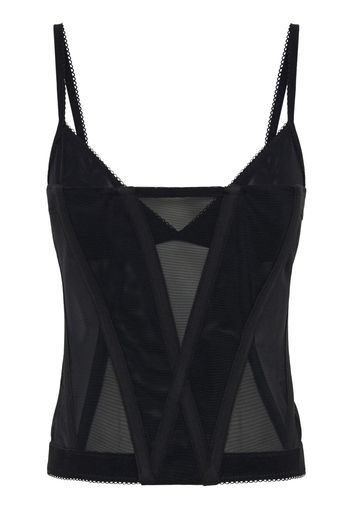 Dion Lee Oblique mesh corset top - Schwarz