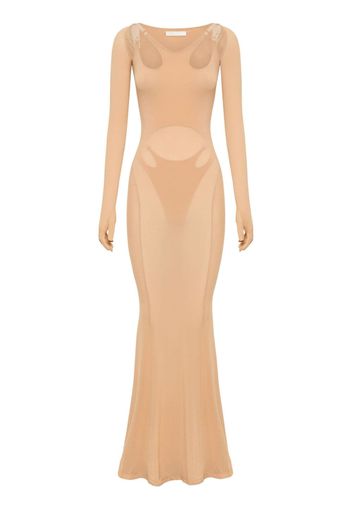 Dion Lee cut-out long-sleeve maxi dress - Nude