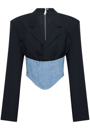 Dion Lee cropped corset-style blazer - Schwarz