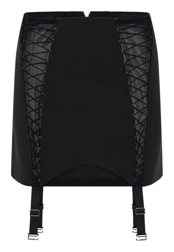 Dion Lee lace-up sheer miniskirt - Schwarz