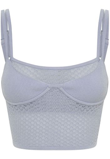 Dion Lee Serpent-lace bralette top - Blau