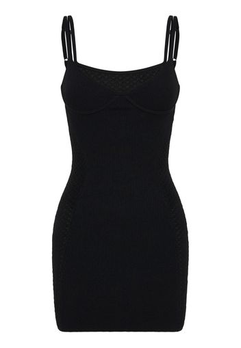 Dion Lee Geripptes Minikleid - Schwarz