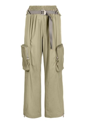 Dion Lee belted-waist Blouson trousers - Grün