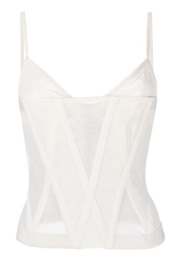 Dion Lee Oblique Mesh Corset - Weiß