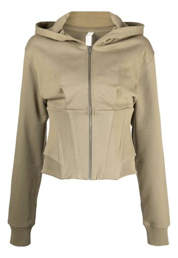 Dion Lee layered corset hoodie - Grün