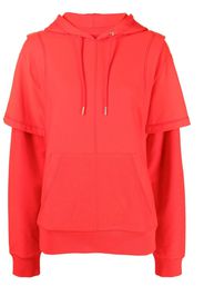 Dion Lee layered drawstring hoodie - Rot