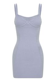 Dion Lee Serpent lace-panel ribbed-knit minidress - Blau