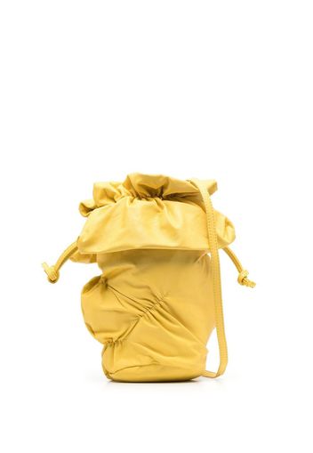 Discord Yohji Yamamoto leather gathered-detail bucket bag - Gelb