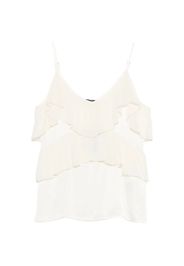DIXIE ruffled V-neck top - Nude