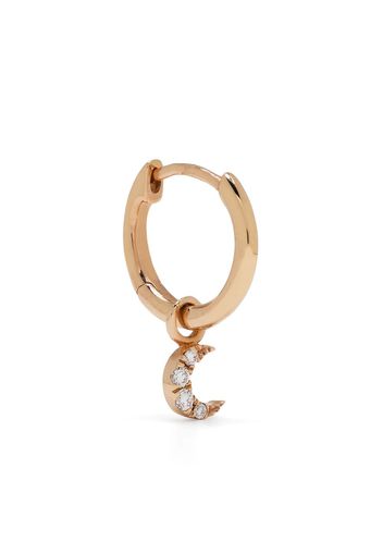 Djula 18kt rose gold diamond single moon hoop earring - Rosa