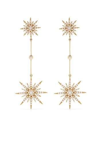 Djula 18kt yellow gold diamond Sun 2 drop earrings