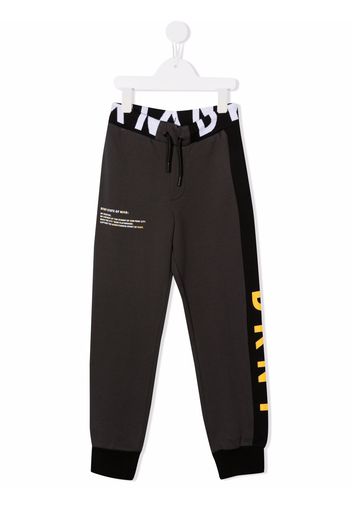 Dkny Kids logo-stripe track pants - Grau