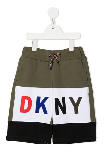 Dkny Kids TEEN logo-print track shorts - Grün