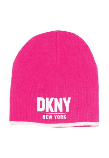 Dkny Kids TEEN Beanie mit Logo-Print - Rosa