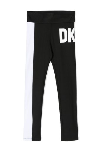 Dkny Kids logo-print colour-block leggings - Schwarz