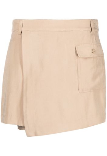 DKNY asymmetric short skirt-shorts - Nude