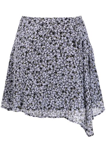 DKNY floral-print wrap skirt - Schwarz