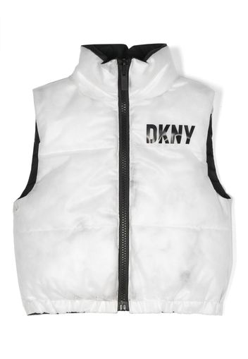 Dkny Kids Gefütterte Weste mit Logo-Print - Weiß