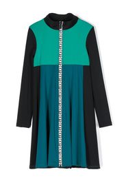 Dkny Kids colour-block logo-tape dress - Blau
