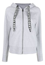 DKNY logo-drawstring zip-up hoodie - Grau