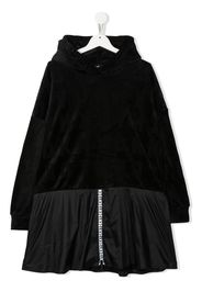 Dkny Kids logo-tape hoodie dress - Schwarz