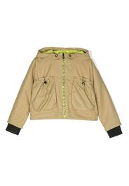 Dkny Kids logo-patch zip-up hooded jacket - Grün