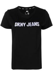 DKNY embossed-logo short-sleeve T-shirt - Schwarz