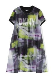 Dkny Kids Kleid mit Mesh-Overlay - Grün