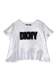 Dkny Kids T-Shirt mit Glanzoptik - Silber