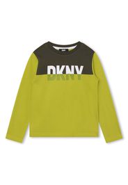 Dkny Kids colour-block logo-print sweatshirt - Grün