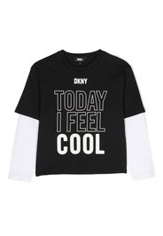 Dkny Kids slogan-print cotton T-shirt - Schwarz