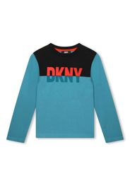 Dkny Kids logo-print long-sleeve T-shirt - Blau