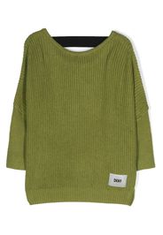 Dkny Kids Strickpullover mit Logo-Patch - Grün