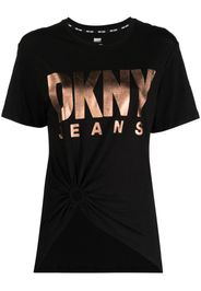 DKNY logo-print cotton-blend T-shirt - Schwarz