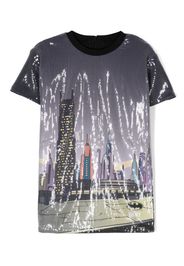 Dkny Kids sequin-embellished short-sleeve dress - Grau