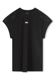 Dkny Kids logo-embroidered short-sleeve dress - Schwarz