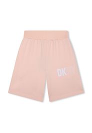 Dkny Kids logo-print cotton track shorts - Rosa