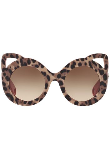 Dolce & Gabbana Eyewear Sonnenbrille mit Leoparden-Print - Braun
