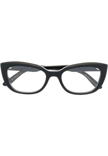 Dolce & Gabbana Eyewear Cat-Eye-Brille mit Logo-Schild - Schwarz