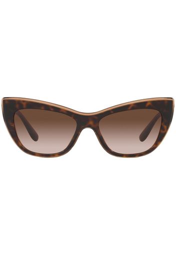 Dolce & Gabbana Eyewear Cat-Eye-Sonnenbrille mit Animal-Print - Braun