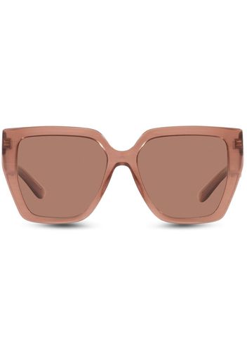 Dolce & Gabbana Eyewear transparent-frame logo-plaque sunglasses - Braun