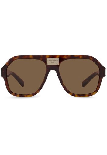 Dolce & Gabbana Eyewear tortoiseshell pilot-frame sunglasses - Braun