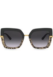 Dolce & Gabbana Eyewear Eckige 'Half Print' Sonnenbrille - Schwarz