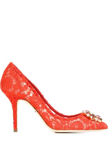 Dolce & Gabbana Verzierte Pumps aus Spitze - Rot