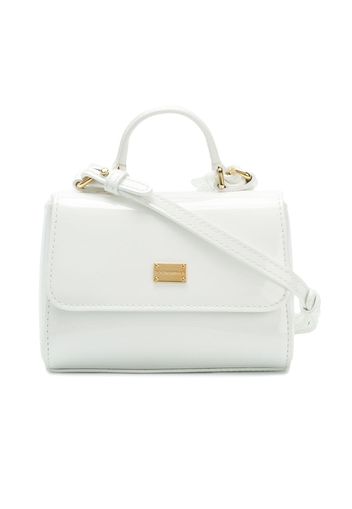 Dolce & Gabbana Kids Handtasche mit Logo-Schild - Weiß